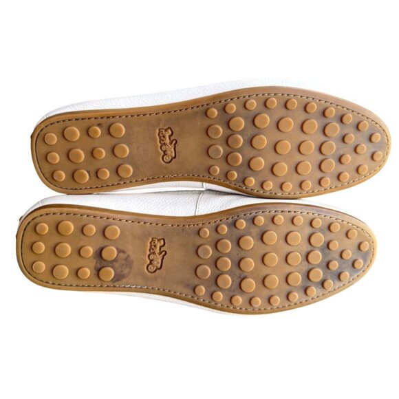Coach Women's Size 8.5 B White Leather Loafers Slip-On Shoes With Logo Detail - Picture 10 of 12